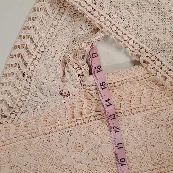Tea n Rose rose crochet lacey overlay side zipper Small EUC - Picture 6 of 10